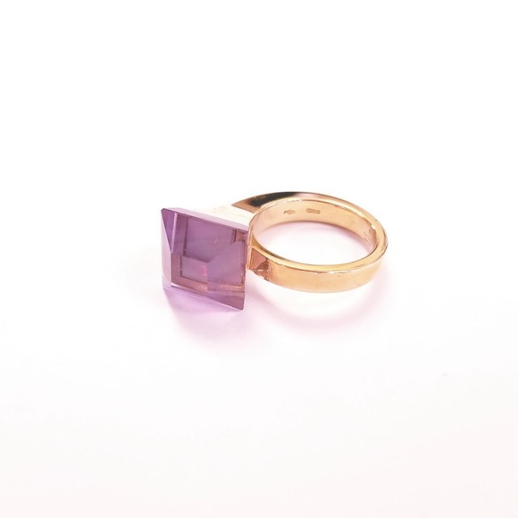 🤤💍💎💜 ⭐️GUCCI⭐️ 18K Yellow Gold Chiodo 💜 AMETHYST 💜 Ring size 35 5 💜💎💍 - Picture 14 of 15